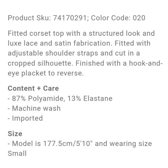 NEW Urban Outfitters BDG Lace and Satin Corset Crop Top Sz Small NWOT - Picture 11 of 11